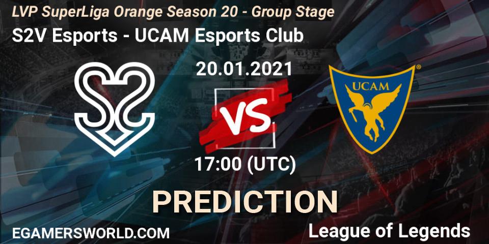 Prognose für das Spiel S2V Esports VS UCAM Esports Club. 20.01.2021 at 17:00. LoL - LVP SuperLiga Orange Season 20 - Group Stage