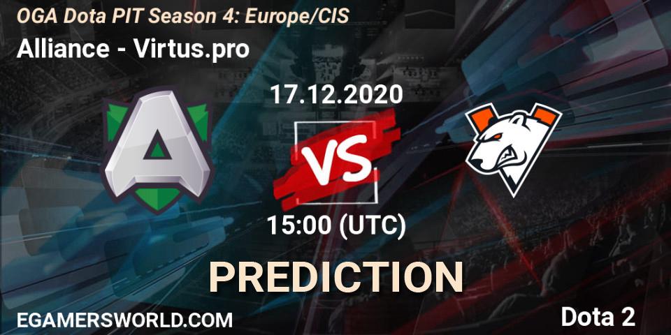 Prognose für das Spiel Alliance VS Virtus.pro. 17.12.20. Dota 2 - OGA Dota PIT Season 4: Europe/CIS