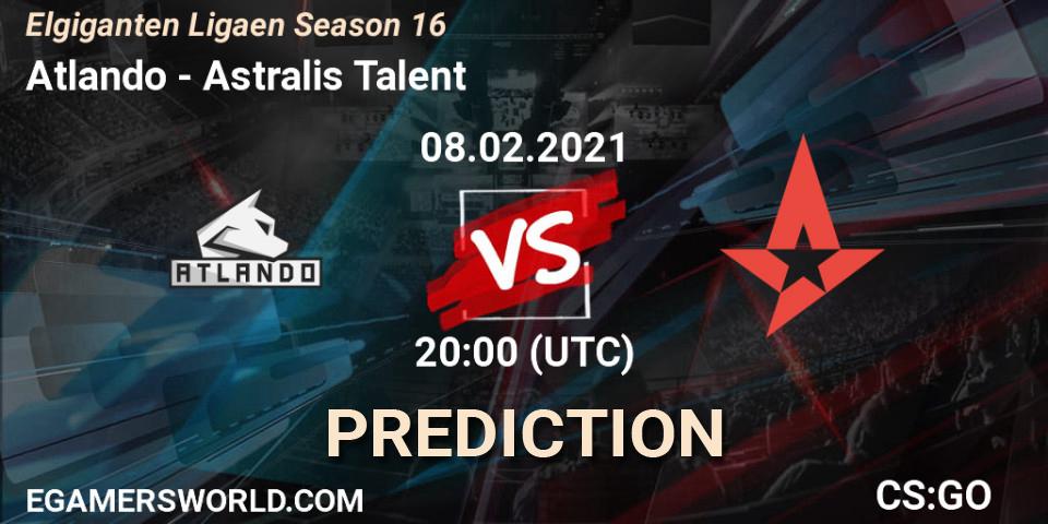 Prognose für das Spiel Atlando VS Astralis Talent. 08.02.2021 at 20:00. Counter-Strike (CS2) - Elgiganten Ligaen Season 16