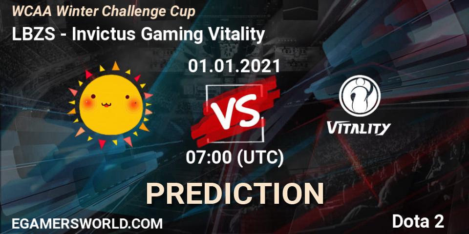 Prognose für das Spiel LBZS VS Invictus Gaming Vitality. 01.01.2021 at 08:04. Dota 2 - WCAA Winter Challenge Cup