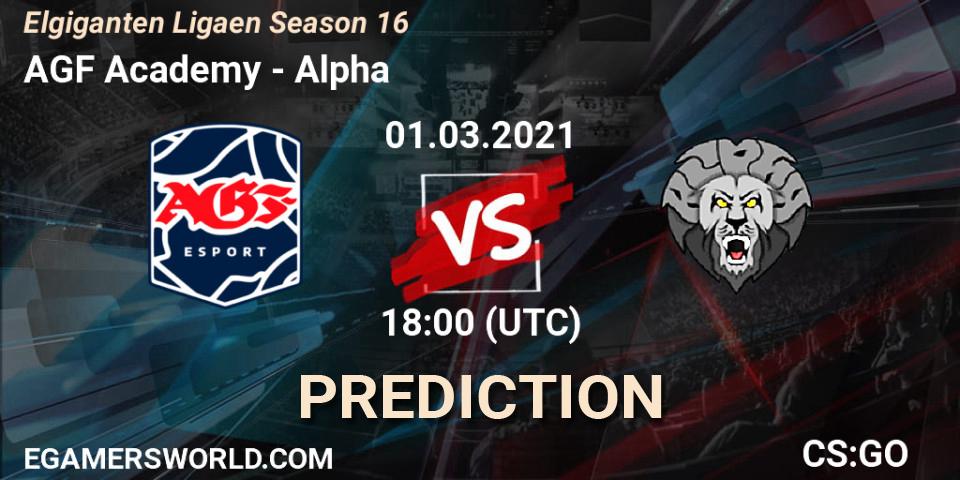 Prognose für das Spiel AGF Academy VS Alpha. 01.03.2021 at 18:00. Counter-Strike (CS2) - Elgiganten Ligaen Season 16