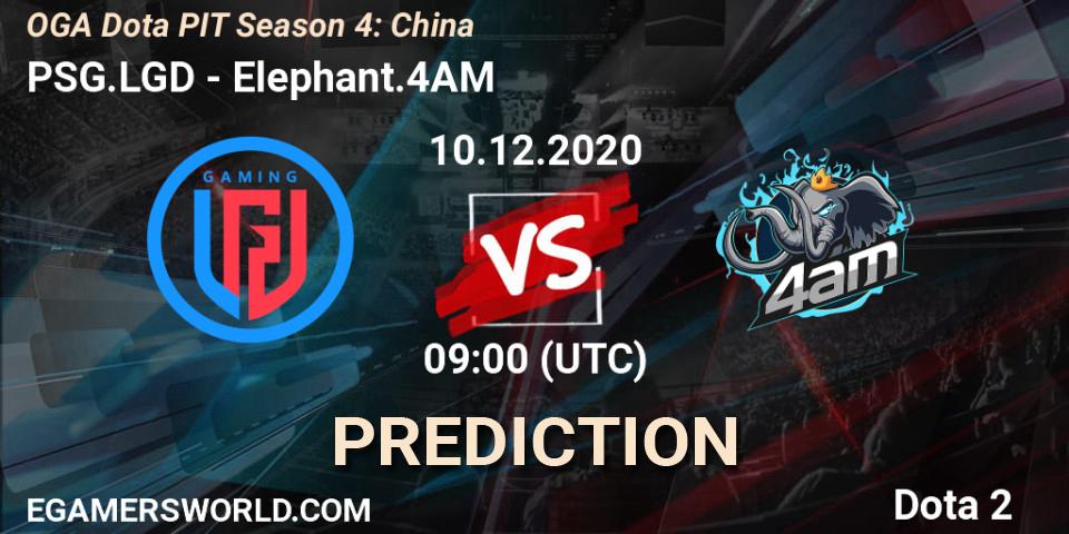 Prognose für das Spiel PSG.LGD VS Elephant.4AM. 10.12.2020 at 09:24. Dota 2 - OGA Dota PIT Season 4: China
