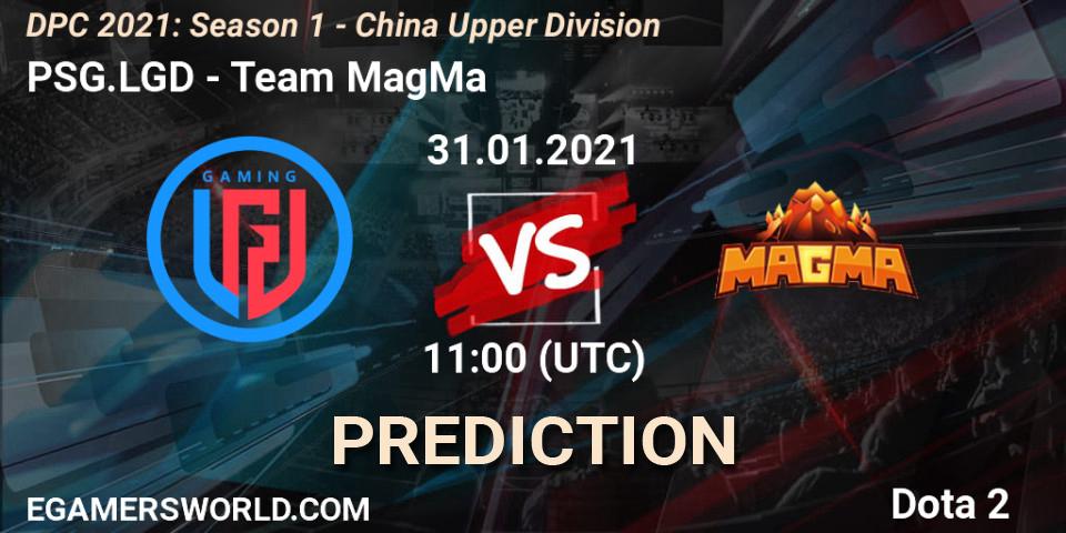 Prognose für das Spiel PSG.LGD VS Team MagMa. 31.01.2021 at 11:38. Dota 2 - DPC 2021: Season 1 - China Upper Division