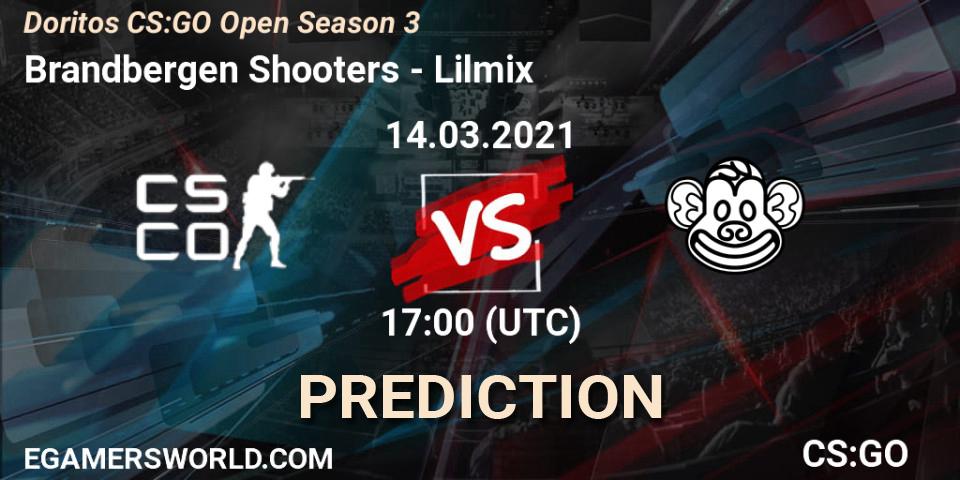 Prognose für das Spiel Brandbergen Shooters VS Lilmix. 14.03.2021 at 17:10. Counter-Strike (CS2) - Doritos CS:GO Open Season 3