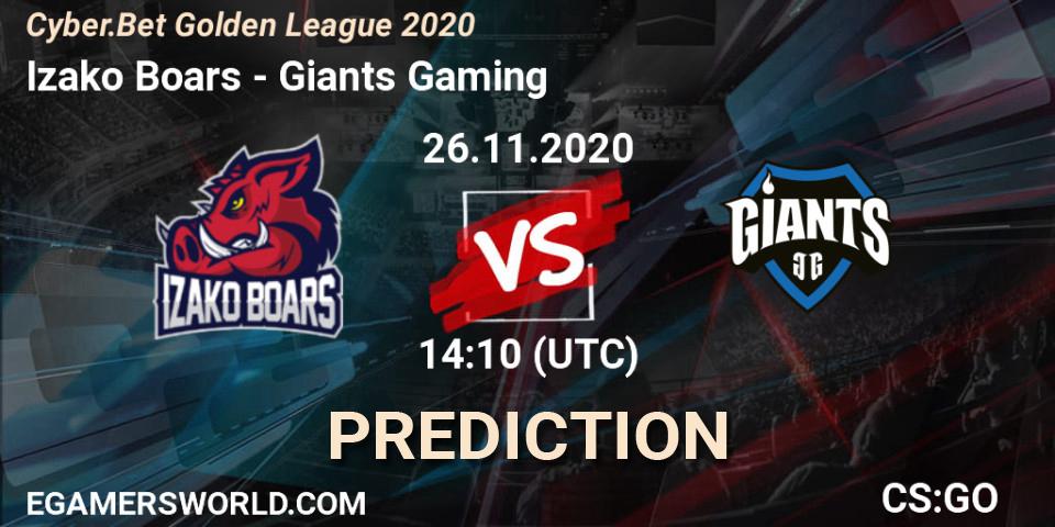 Prognose für das Spiel Izako Boars VS Giants Gaming. 26.11.20. CS2 (CS:GO) - Cyber.Bet Golden League 2020