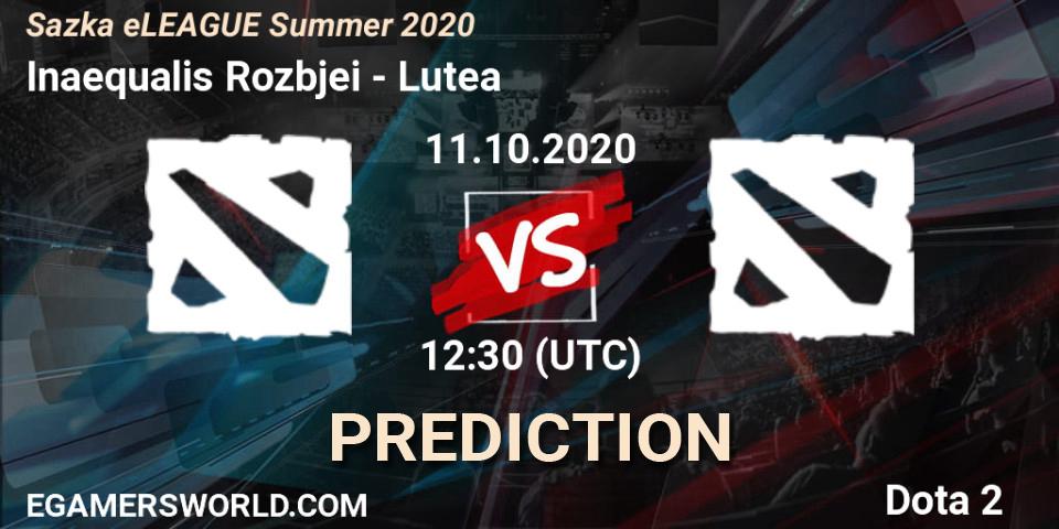 Prognose für das Spiel Inaequalis Rozbíječi VS Lutea. 11.10.2020 at 12:23. Dota 2 - Sazka eLEAGUE Summer 2020