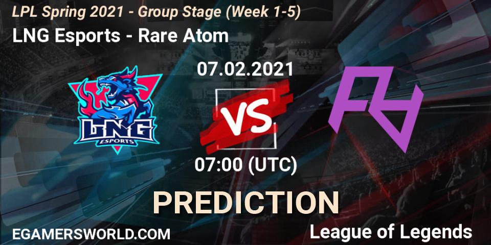 Prognose für das Spiel LNG Esports VS Rare Atom. 07.02.2021 at 07:23. LoL - LPL Spring 2021 - Group Stage (Week 1-5)