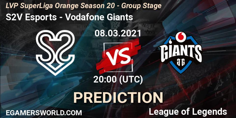Prognose für das Spiel S2V Esports VS Vodafone Giants. 08.03.2021 at 20:00. LoL - LVP SuperLiga Orange Season 20 - Group Stage
