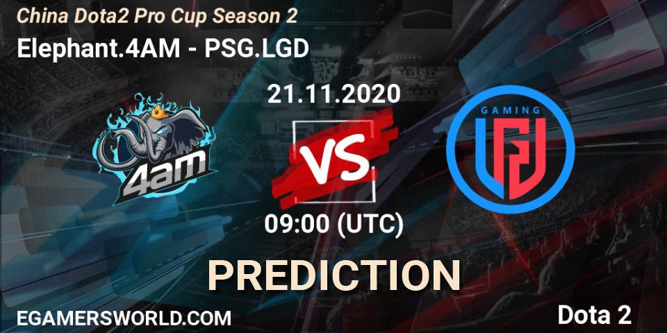 Prognose für das Spiel Elephant.4AM VS PSG.LGD. 21.11.2020 at 08:38. Dota 2 - China Dota2 Pro Cup Season 2