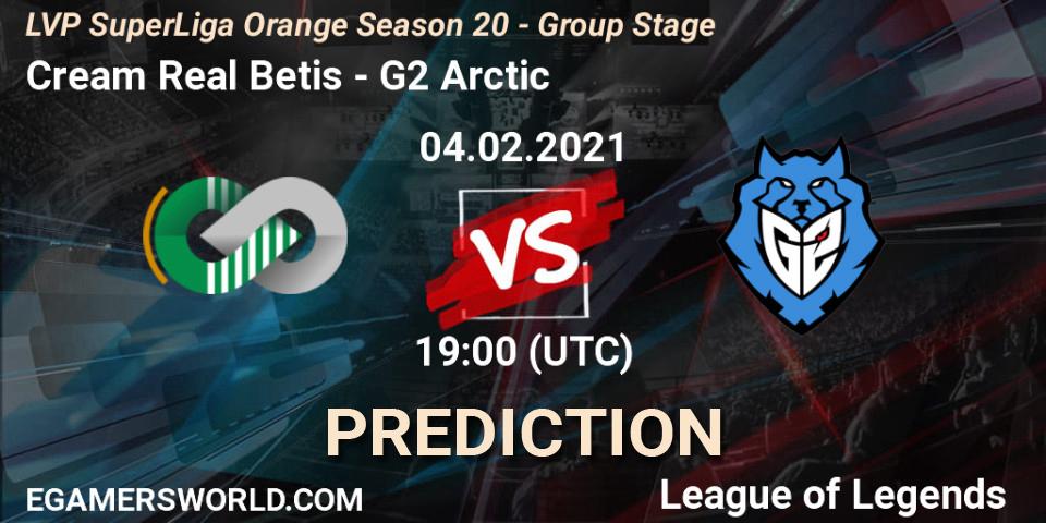 Prognose für das Spiel Cream Real Betis VS G2 Arctic. 04.02.2021 at 19:00. LoL - LVP SuperLiga Orange Season 20 - Group Stage