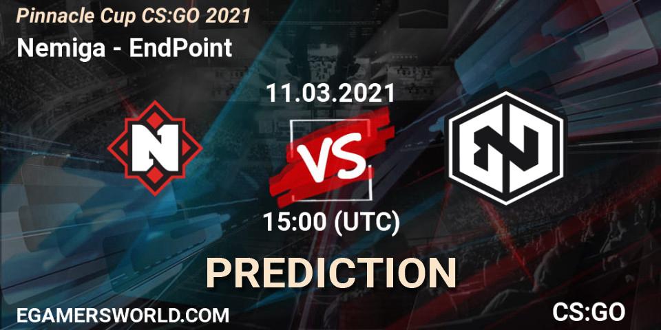 Prognose für das Spiel Nemiga VS EndPoint. 11.03.21. CS2 (CS:GO) - Pinnacle Cup #1