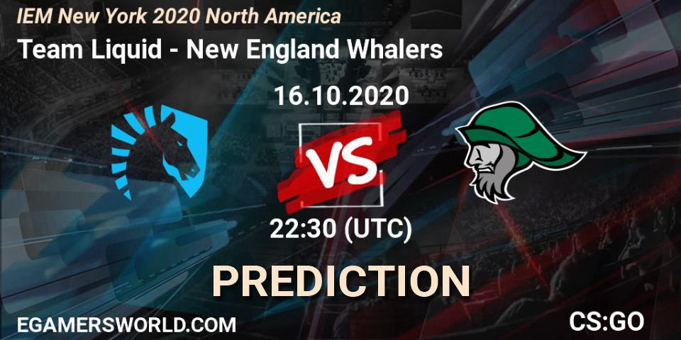 Prognose für das Spiel Team Liquid VS New England Whalers. 16.10.2020 at 22:30. Counter-Strike (CS2) - IEM New York 2020 North America