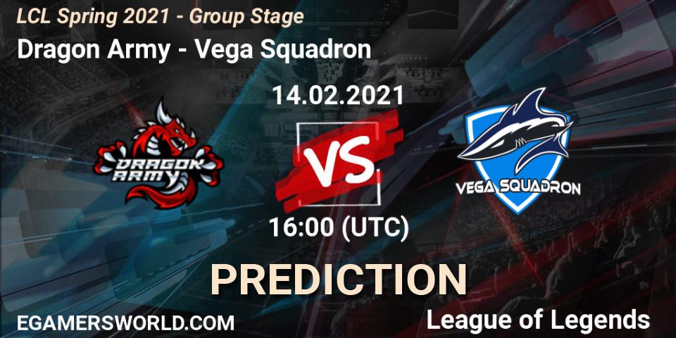 Prognose für das Spiel Dragon Army VS Vega Squadron. 14.02.2021 at 16:00. LoL - LCL Spring 2021 - Group Stage