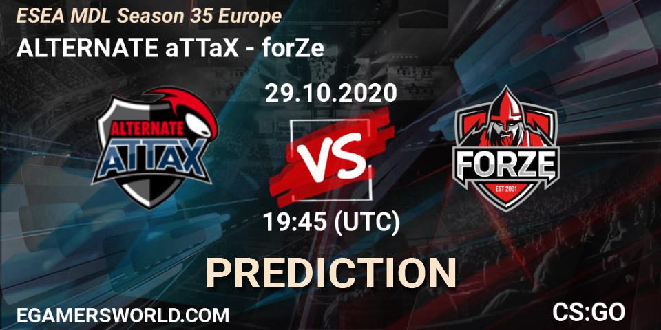 Prognose für das Spiel ALTERNATE aTTaX VS forZe. 29.10.20. CS2 (CS:GO) - ESEA MDL Season 35 Europe