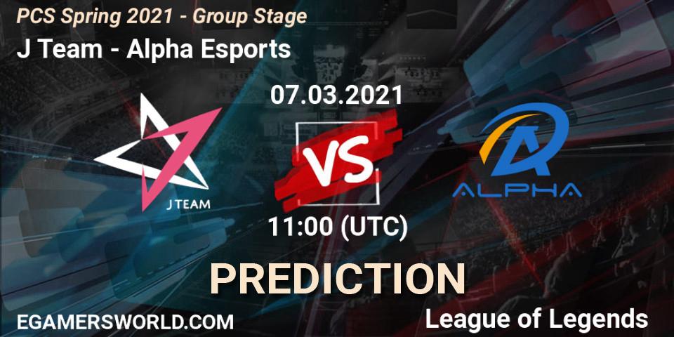 Prognose für das Spiel J Team VS Alpha Esports. 07.03.21. LoL - PCS Spring 2021 - Group Stage