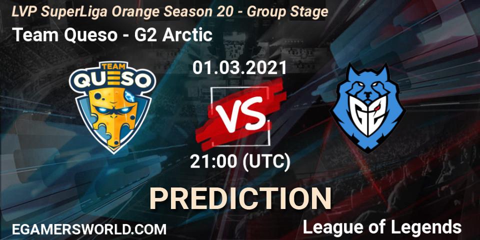 Prognose für das Spiel Team Queso VS G2 Arctic. 01.03.2021 at 21:00. LoL - LVP SuperLiga Orange Season 20 - Group Stage