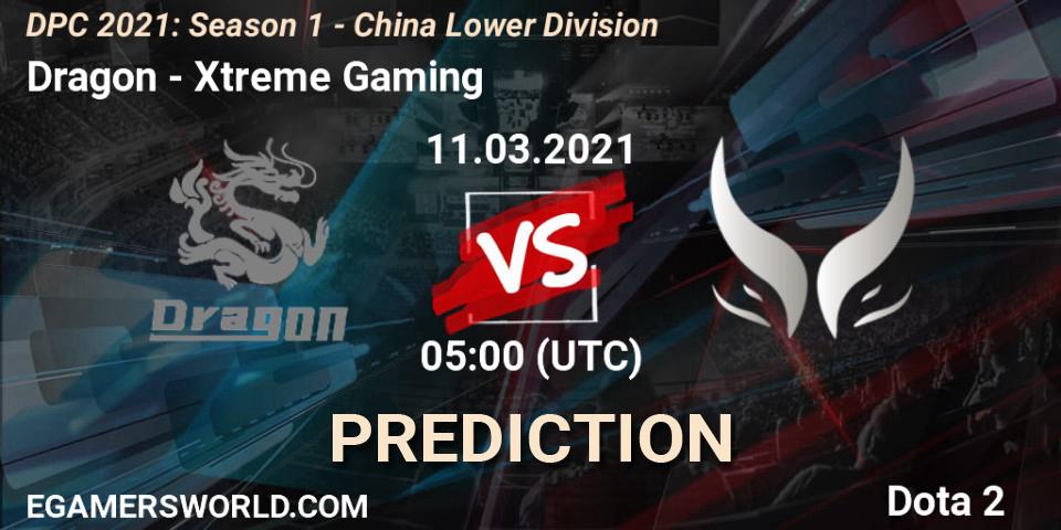 Prognose für das Spiel Dragon VS Xtreme Gaming. 11.03.2021 at 05:04. Dota 2 - DPC 2021: Season 1 - China Lower Division