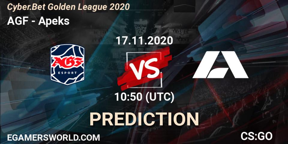 Prognose für das Spiel AGF VS Apeks. 17.11.20. CS2 (CS:GO) - Cyber.Bet Golden League 2020
