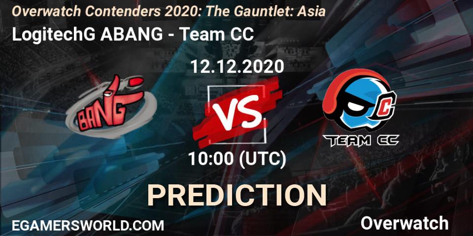 Prognose für das Spiel LogitechG ABANG VS Team CC. 12.12.20. Overwatch - Overwatch Contenders 2020: The Gauntlet: Asia