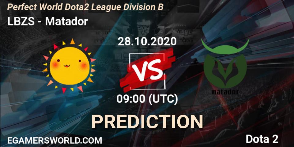 Prognose für das Spiel LBZS VS Matador. 28.10.2020 at 09:03. Dota 2 - Perfect World Dota2 League Division B