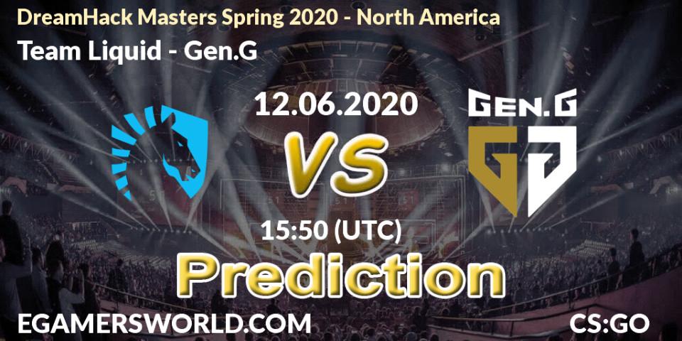 Prognose für das Spiel Team Liquid VS Gen.G. 12.06.2020 at 15:50. Counter-Strike (CS2) - DreamHack Masters Spring 2020 - North America