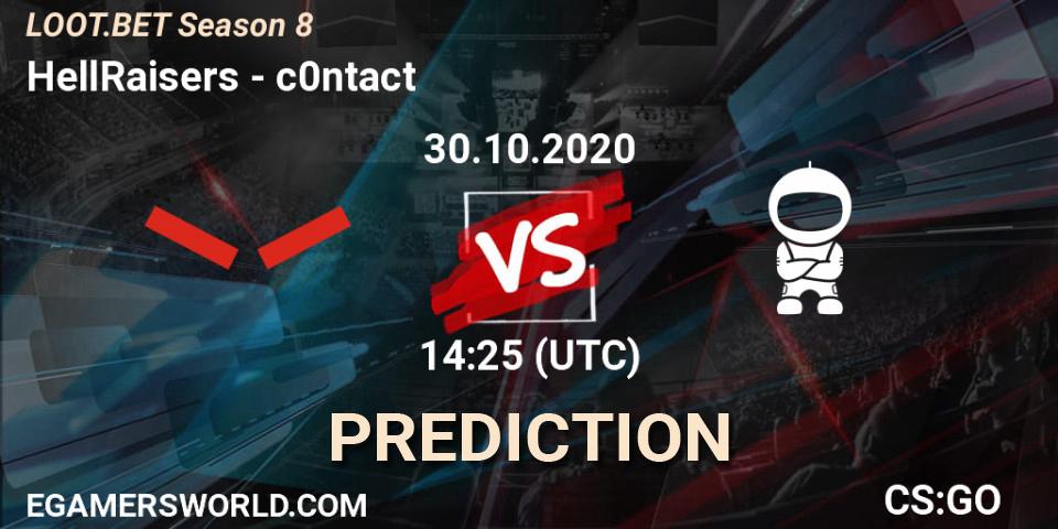 Prognose für das Spiel HellRaisers VS c0ntact. 30.10.2020 at 14:25. Counter-Strike (CS2) - LOOT.BET Season 8
