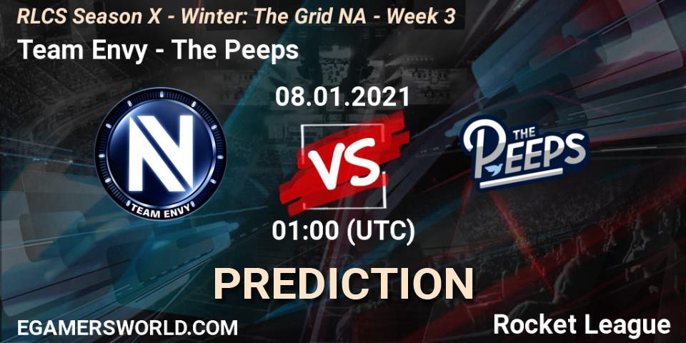 Prognose für das Spiel Team Envy VS The Peeps. 15.01.21. Rocket League - RLCS Season X - Winter: The Grid NA - Week 3