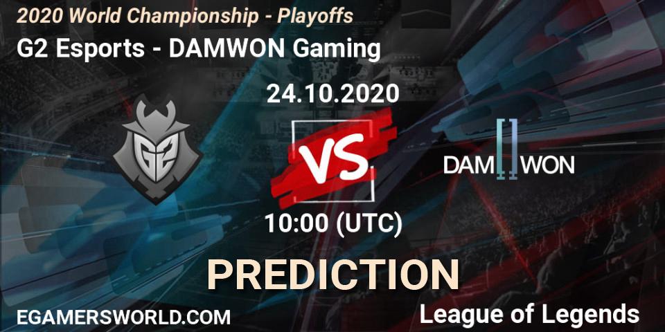 Prognose für das Spiel G2 Esports VS DAMWON Gaming. 24.10.20. LoL - 2020 World Championship - Playoffs