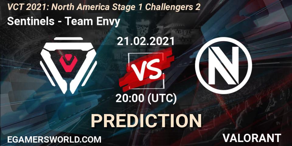 Prognose für das Spiel Sentinels VS Team Envy. 21.02.2021 at 20:00. VALORANT - VCT 2021: North America Stage 1 Challengers 2