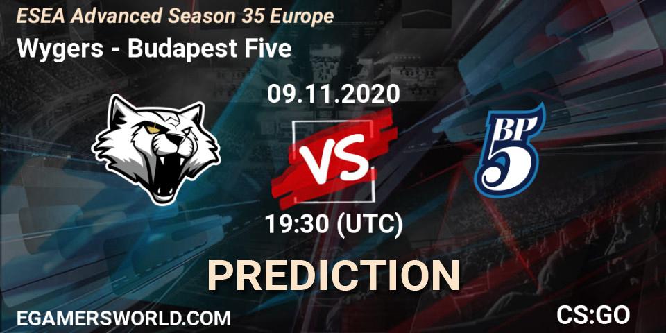 Prognose für das Spiel Wygers VS Budapest Five. 09.11.20. CS2 (CS:GO) - ESEA Advanced Season 35 Europe