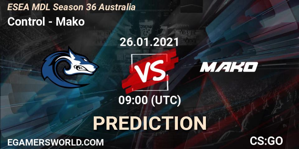 Prognose für das Spiel Control VS Mako. 26.01.21. CS2 (CS:GO) - MDL ESEA Season 36: Australia - Premier Division