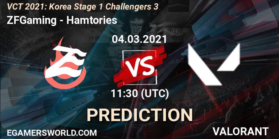 Prognose für das Spiel ZFGaming VS Hamtories. 04.03.2021 at 11:30. VALORANT - VCT 2021: Korea Stage 1 Challengers 3