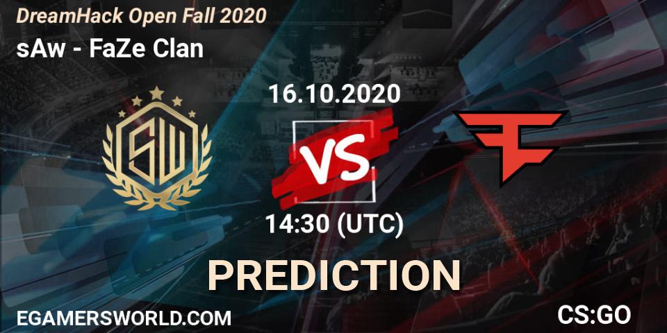 Prognose für das Spiel sAw VS FaZe Clan. 16.10.2020 at 14:30. Counter-Strike (CS2) - DreamHack Open Fall 2020