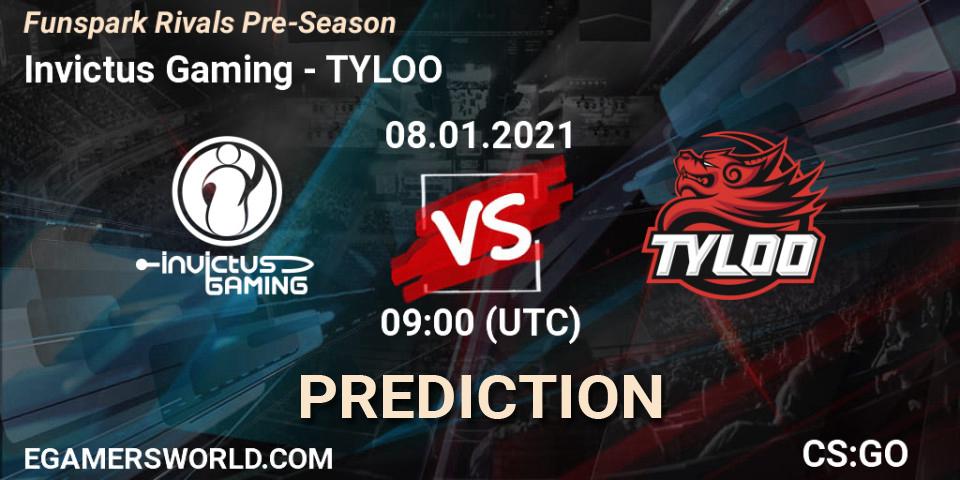 Prognose für das Spiel Invictus Gaming VS TYLOO. 08.01.21. CS2 (CS:GO) - Funspark Rivals Pre-Season