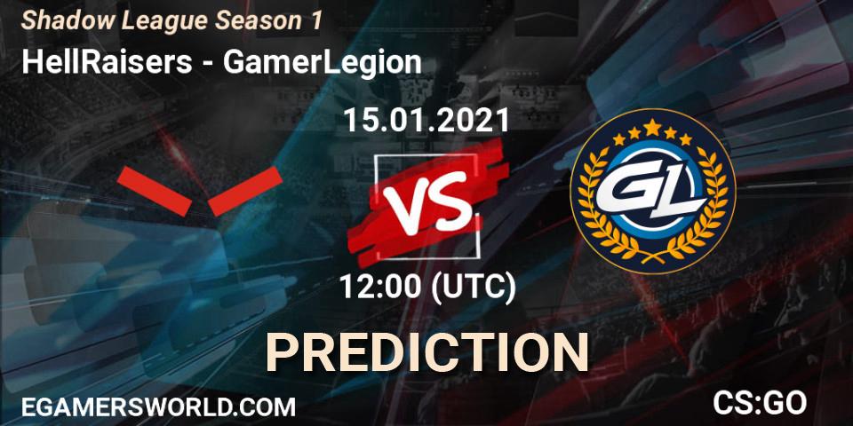 Prognose für das Spiel HellRaisers VS GamerLegion. 15.01.21. CS2 (CS:GO) - Shadow League Season 1