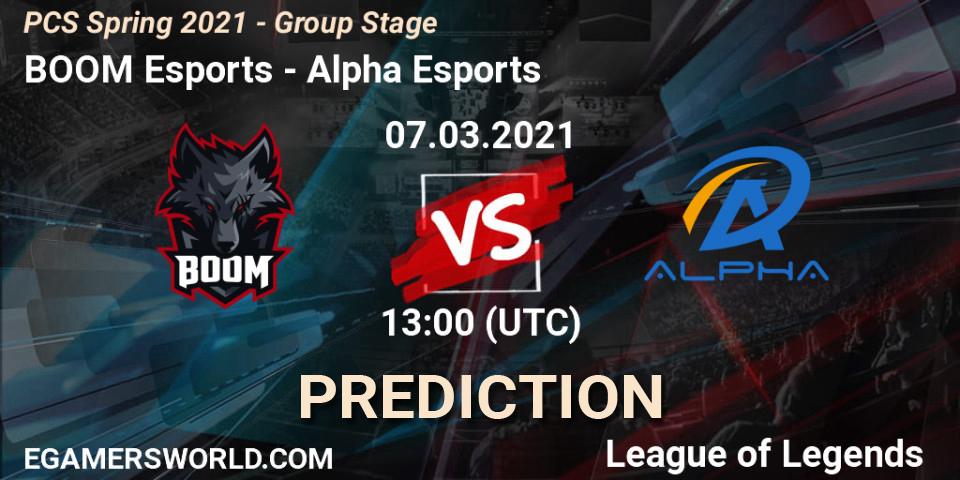 Prognose für das Spiel BOOM Esports VS Alpha Esports. 07.03.21. LoL - PCS Spring 2021 - Group Stage