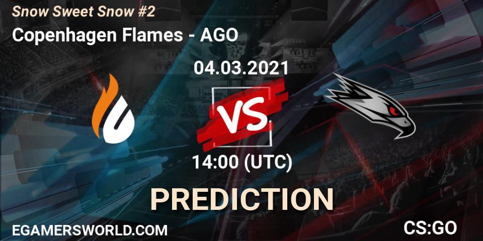 Prognose für das Spiel Copenhagen Flames VS AGO. 04.03.2021 at 14:00. Counter-Strike (CS2) - Snow Sweet Snow #2