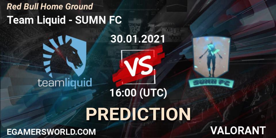 Prognose für das Spiel Team Liquid VS SUMN FC. 30.01.2021 at 16:00. VALORANT - Red Bull Home Ground