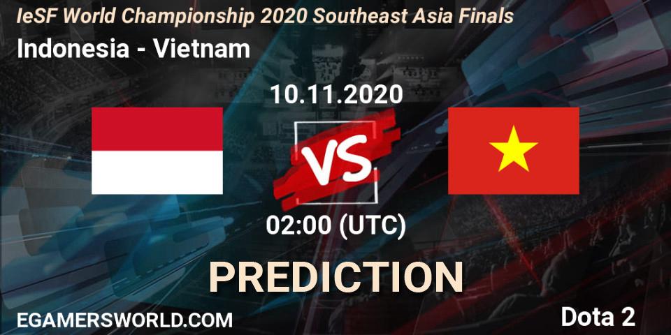 Prognose für das Spiel Indonesia VS Vietnam. 10.11.20. Dota 2 - IeSF World Championship 2020 Southeast Asia Finals