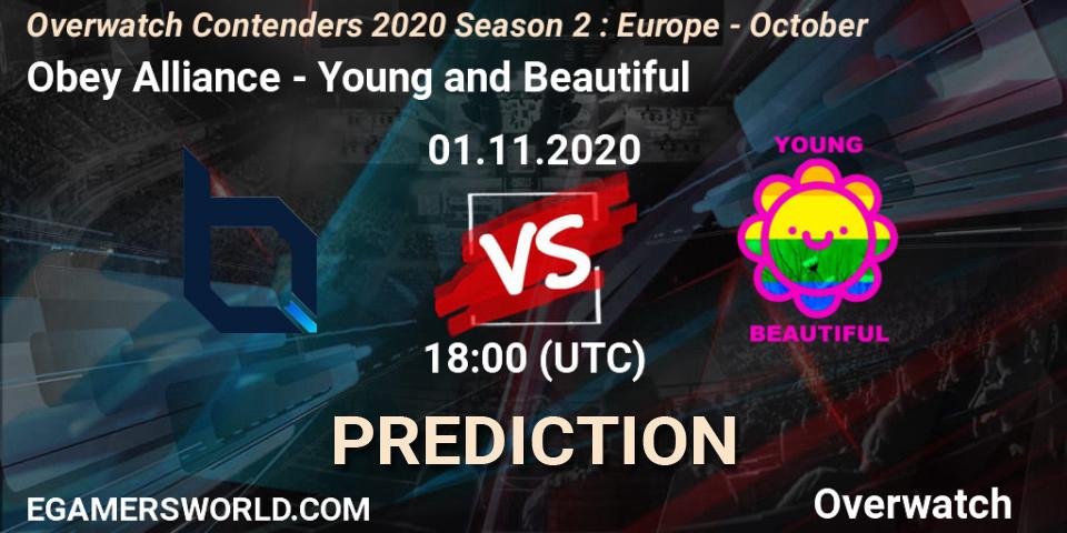 Prognose für das Spiel Obey Alliance VS Young and Beautiful. 01.11.2020 at 19:00. Overwatch - Overwatch Contenders 2020 Season 2: Europe - October