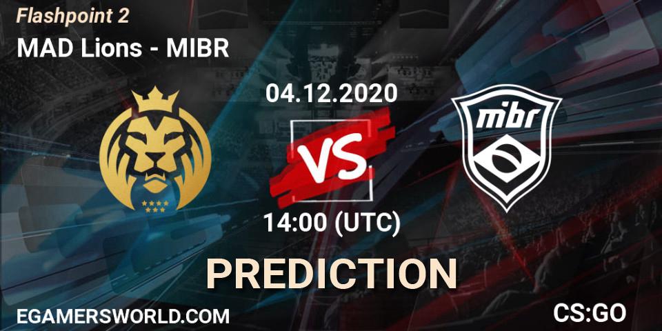 Prognose für das Spiel MAD Lions VS MIBR. 04.12.2020 at 14:00. Counter-Strike (CS2) - Flashpoint Season 2