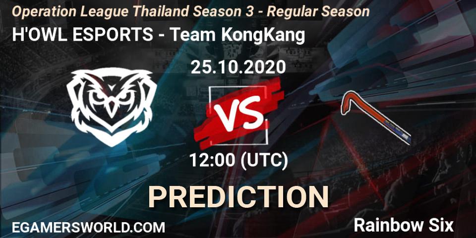 Prognose für das Spiel H'OWL ESPORTS VS Team KongKang. 25.10.2020 at 12:00. Rainbow Six - Operation League Thailand Season 3 - Regular Season
