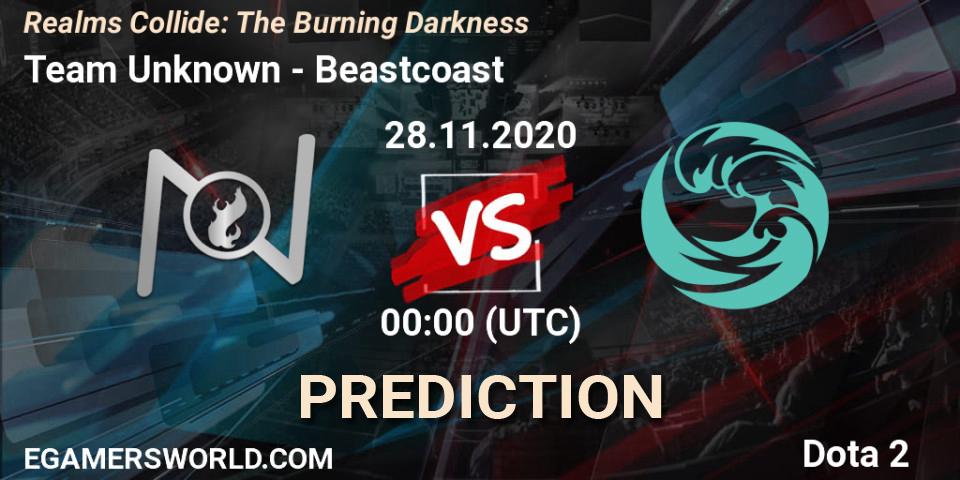 Prognose für das Spiel Team Unknown VS Beastcoast. 28.11.2020 at 00:16. Dota 2 - Realms Collide: The Burning Darkness