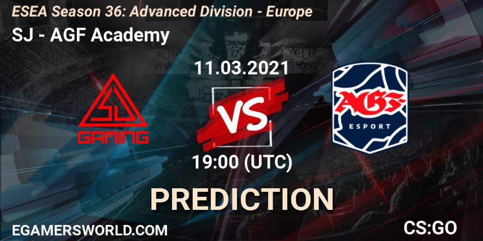 Prognose für das Spiel SJ VS AGF Academy. 11.03.2021 at 19:00. Counter-Strike (CS2) - ESEA Season 36: Europe - Advanced Division