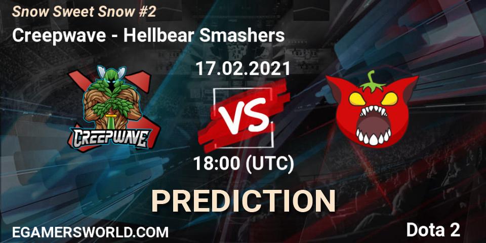 Prognose für das Spiel Creepwave VS Hellbear Smashers. 17.02.2021 at 18:00. Dota 2 - Snow Sweet Snow #2