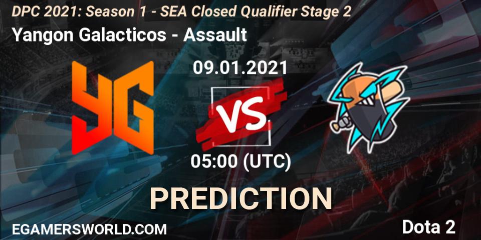 Prognose für das Spiel Yangon Galacticos VS Assault. 09.01.21. Dota 2 - DPC 2021: Season 1 - SEA Closed Qualifier Stage 2