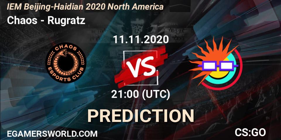 Prognose für das Spiel Chaos VS Rugratz. 11.11.20. CS2 (CS:GO) - IEM Beijing-Haidian 2020 North America
