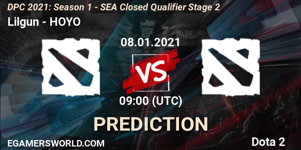 Prognose für das Spiel Lilgun VS HOYO. 08.01.2021 at 09:24. Dota 2 - DPC 2021: Season 1 - SEA Closed Qualifier Stage 2