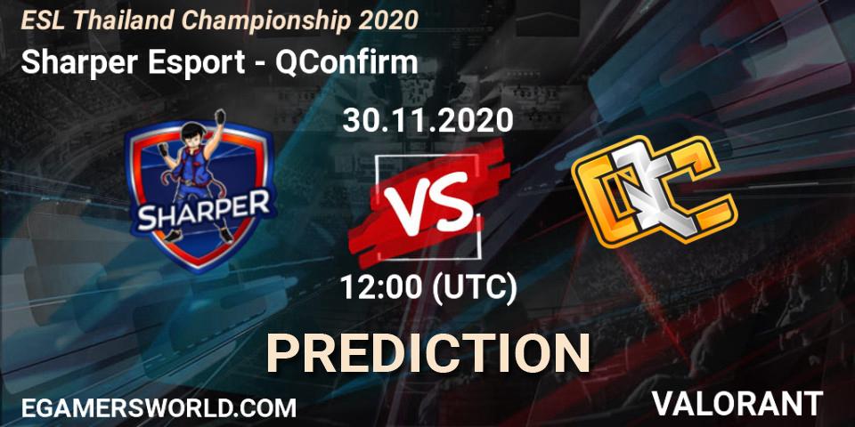 Prognose für das Spiel Sharper Esport VS QConfirm. 30.11.2020 at 12:00. VALORANT - ESL Thailand Championship 2020