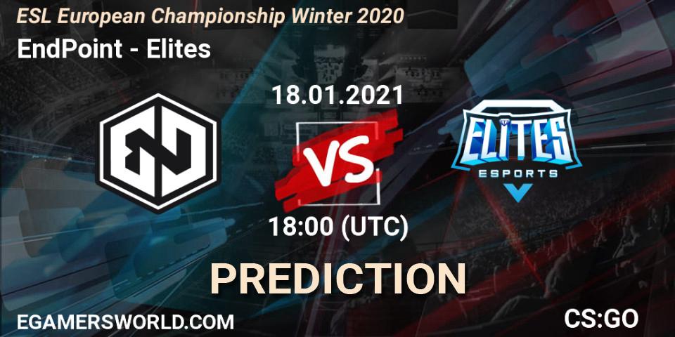 Prognose für das Spiel EndPoint VS Elites. 18.01.21. CS2 (CS:GO) - ESL European Championship Winter 2020